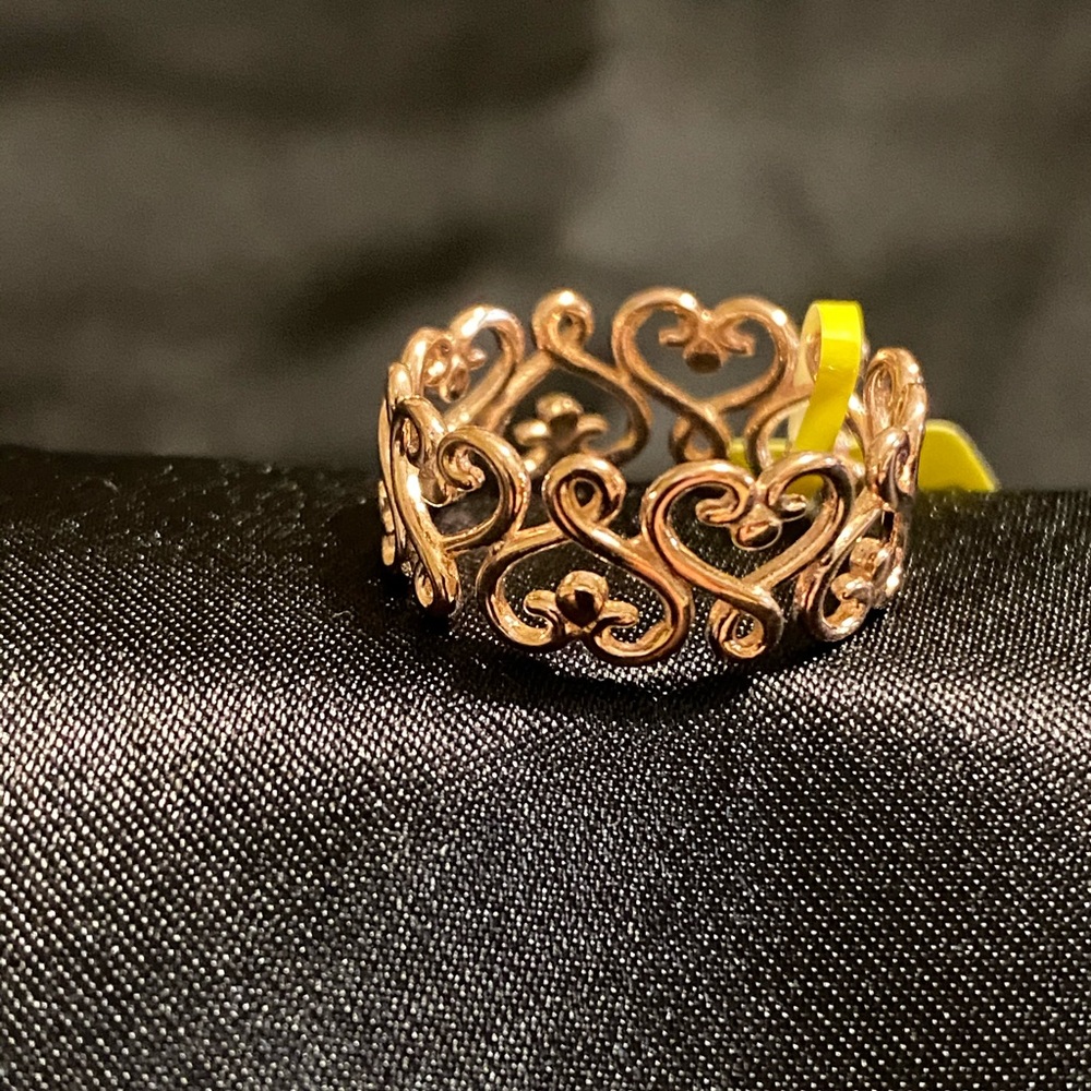 Rose Gold Heart Filagree Ring